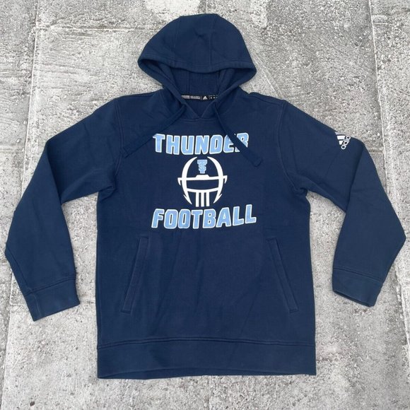 Adidas Men Hood Jacket Long Sleeve Thunder Football Hoodie Sweater Size M - Picture 1 of 6